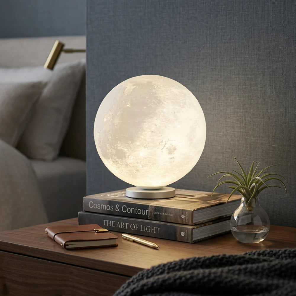 3D Moon Lamp Table LED Dimmable Bedside Night Light Bedroom Home Decor