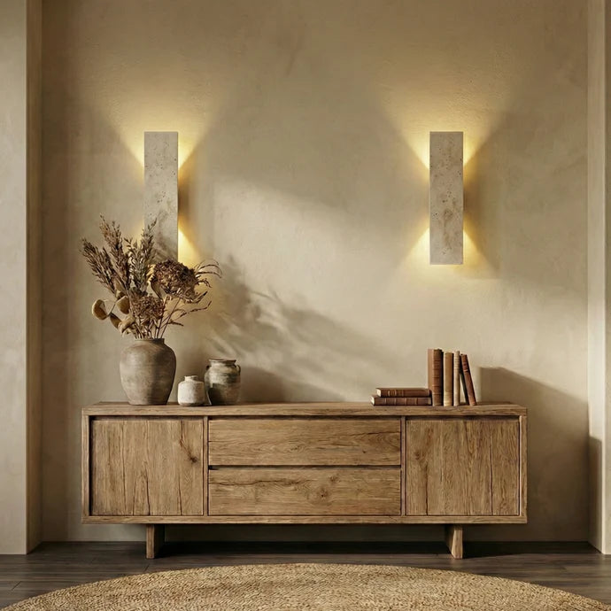 LED Outdoor Wall Sconce | Waterproof Natural Stone Light Fixture for Exterior Walls