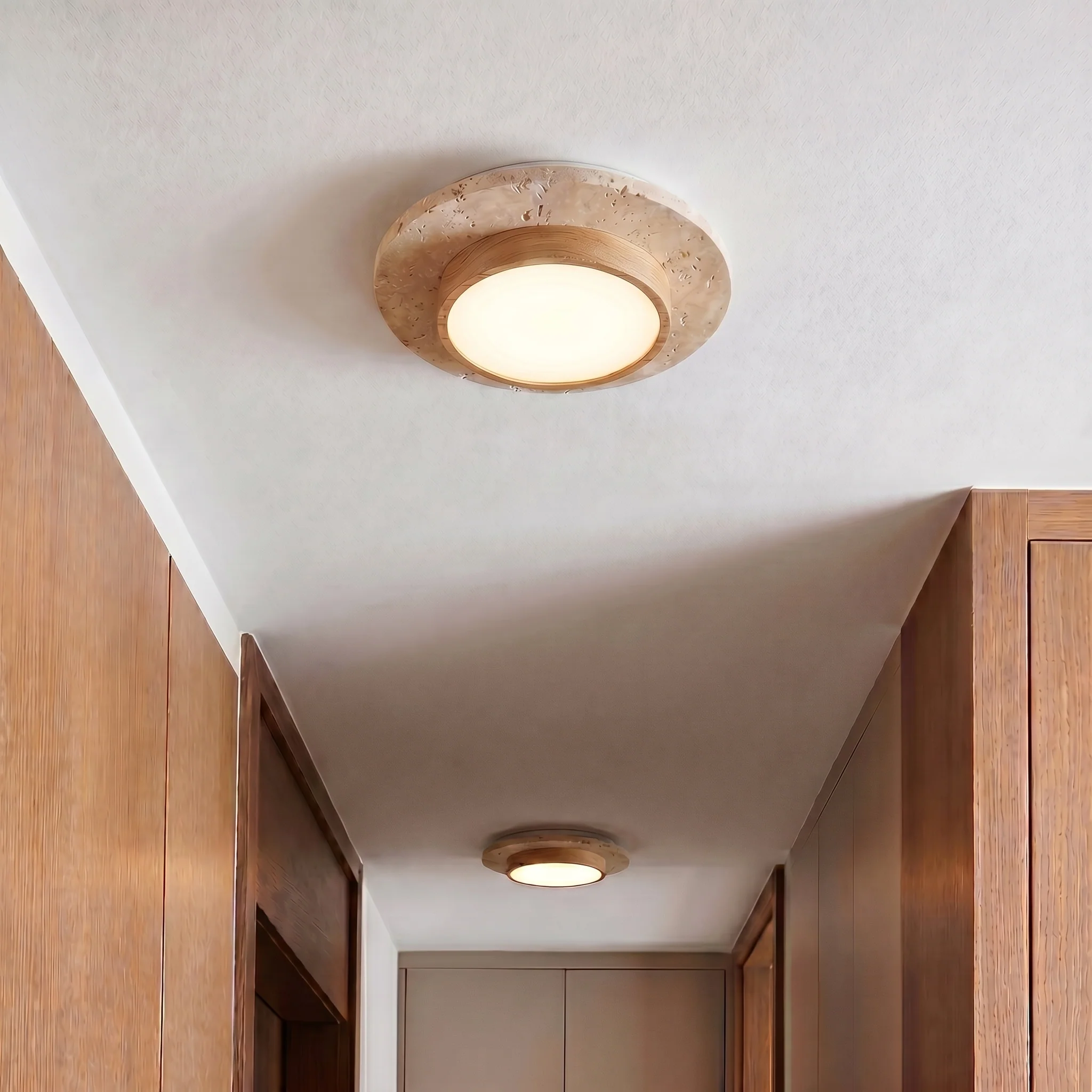 Nordic Wood LED Flush Mount Ceiling Light