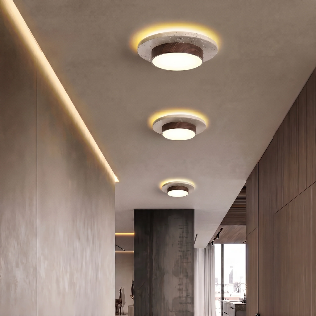 Nordic Wood LED Flush Mount Ceiling Light