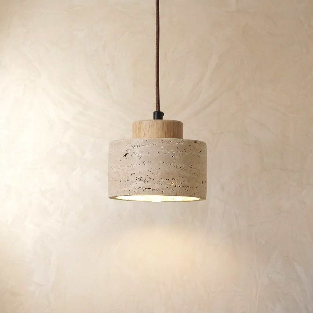Natural Travertine Stone Pendant Light