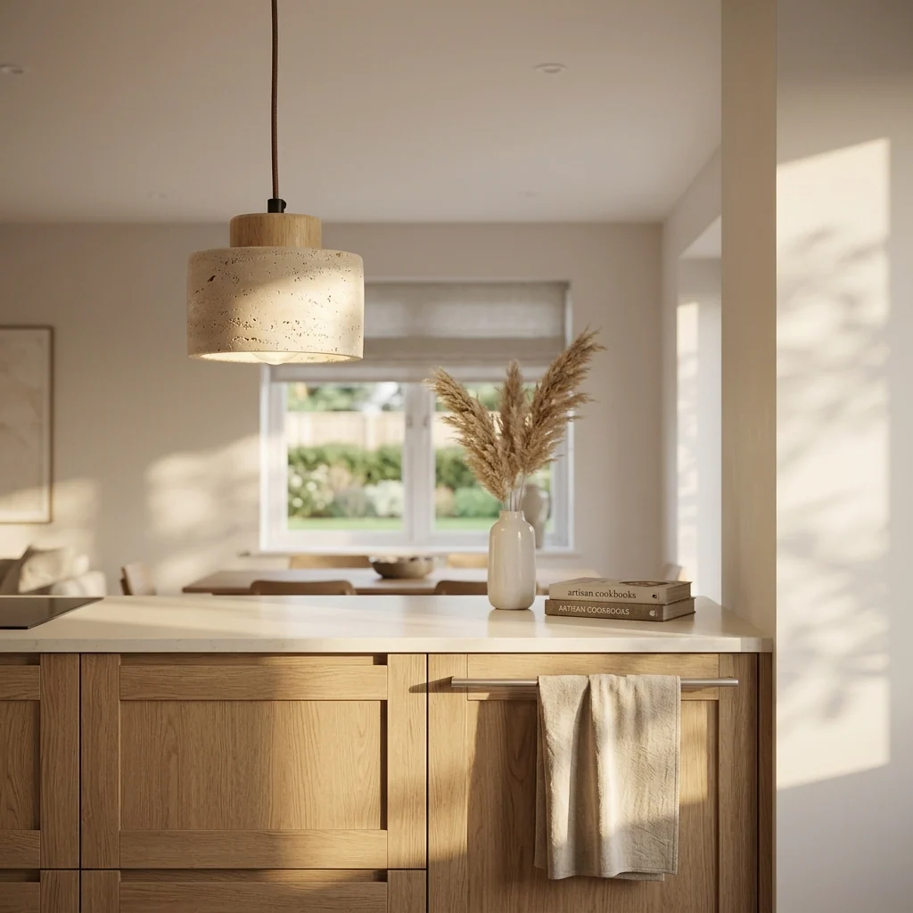 Natural Travertine Stone Pendant Light