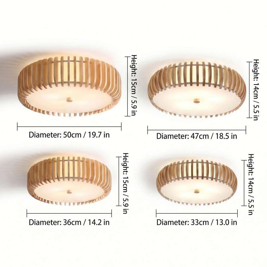 Elegant Wood Ceiling Light with Circular Design