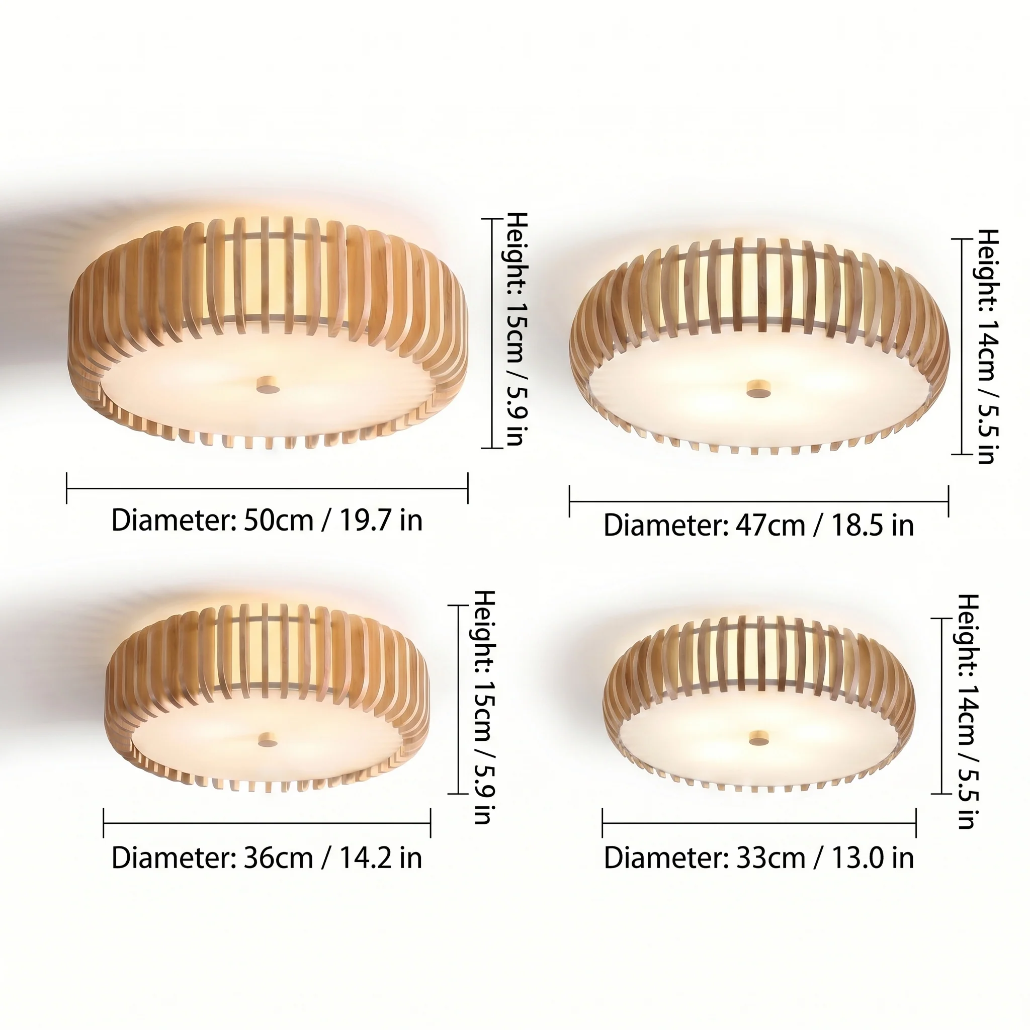 Elegant Wood Ceiling Light with Circular Design