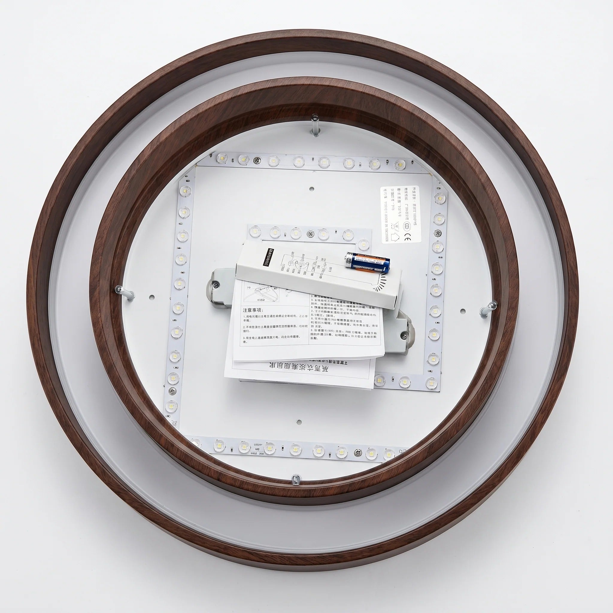 Nordic Walnut Grain LED Flush Mount Ceiling Light