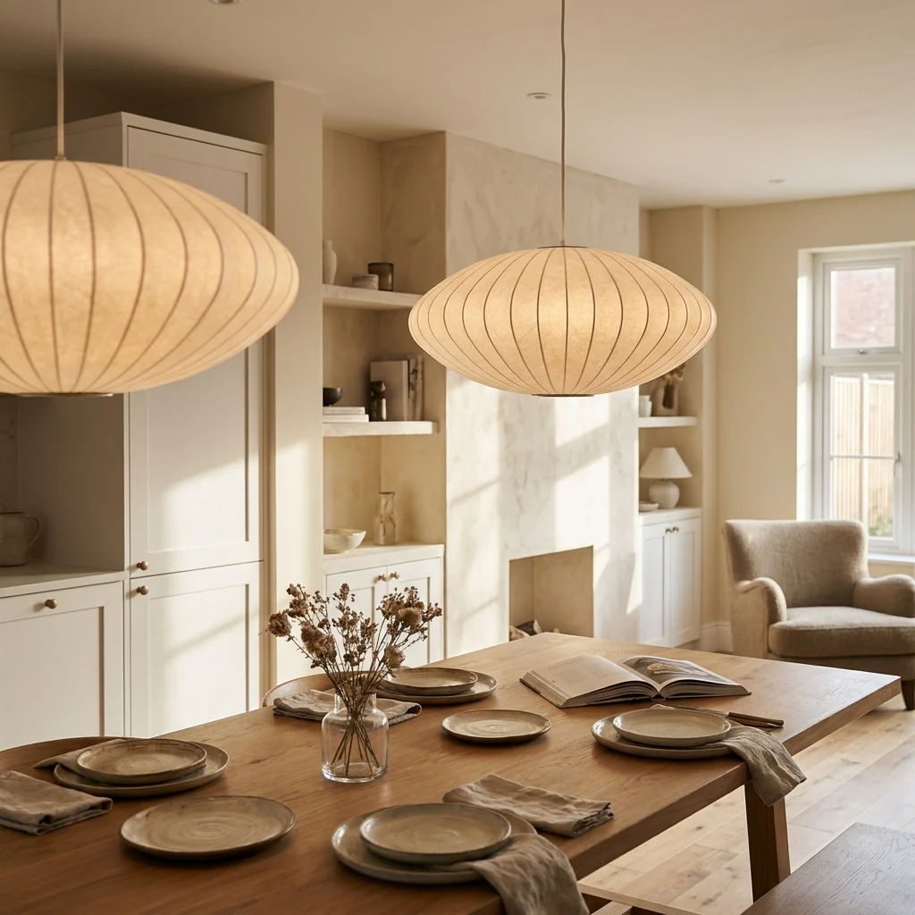 Silk Japanese Wabi Sabi Pendant Light