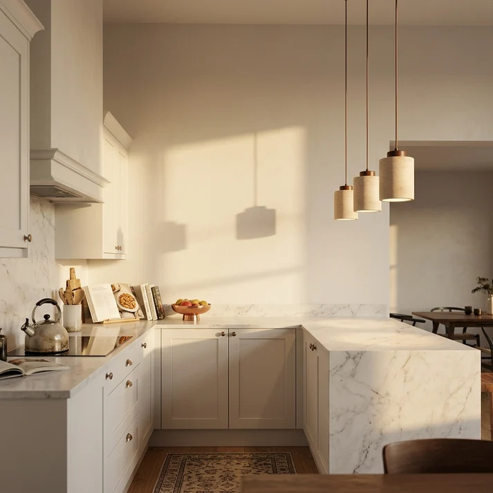 Natural Travertine Stone Pendant Light