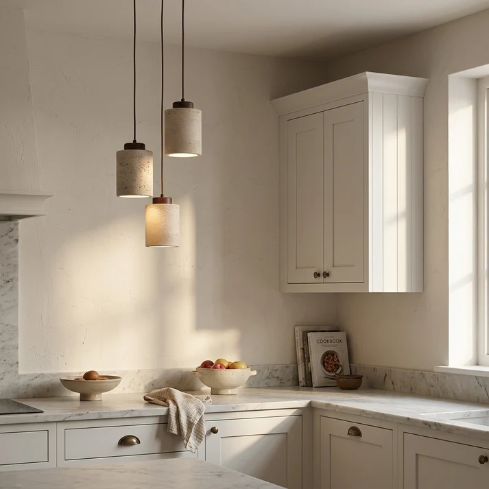 Natural Travertine Stone Pendant Light
