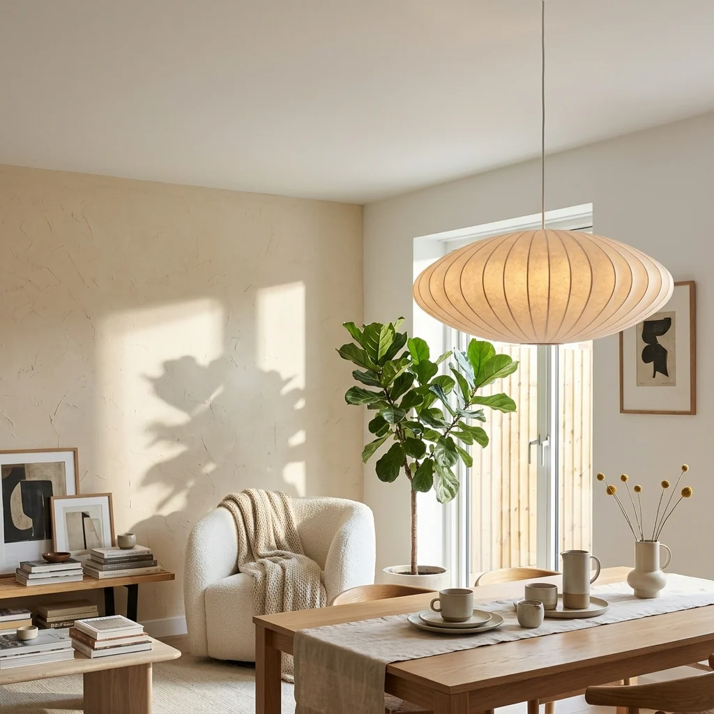 Silk Japanese Wabi Sabi Pendant Light