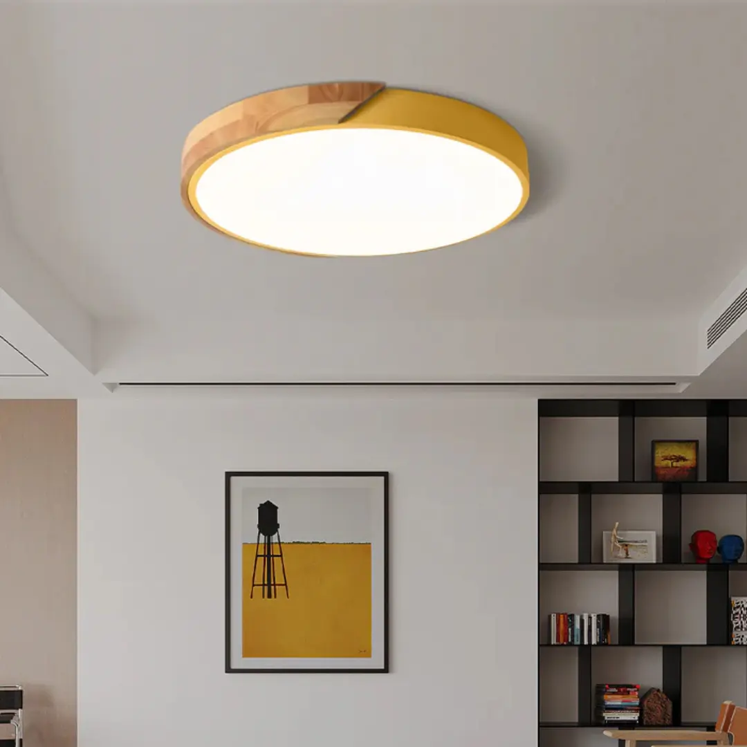 Scandinavian Wooden LED Ceiling Light Fixture – Modern Mount Design