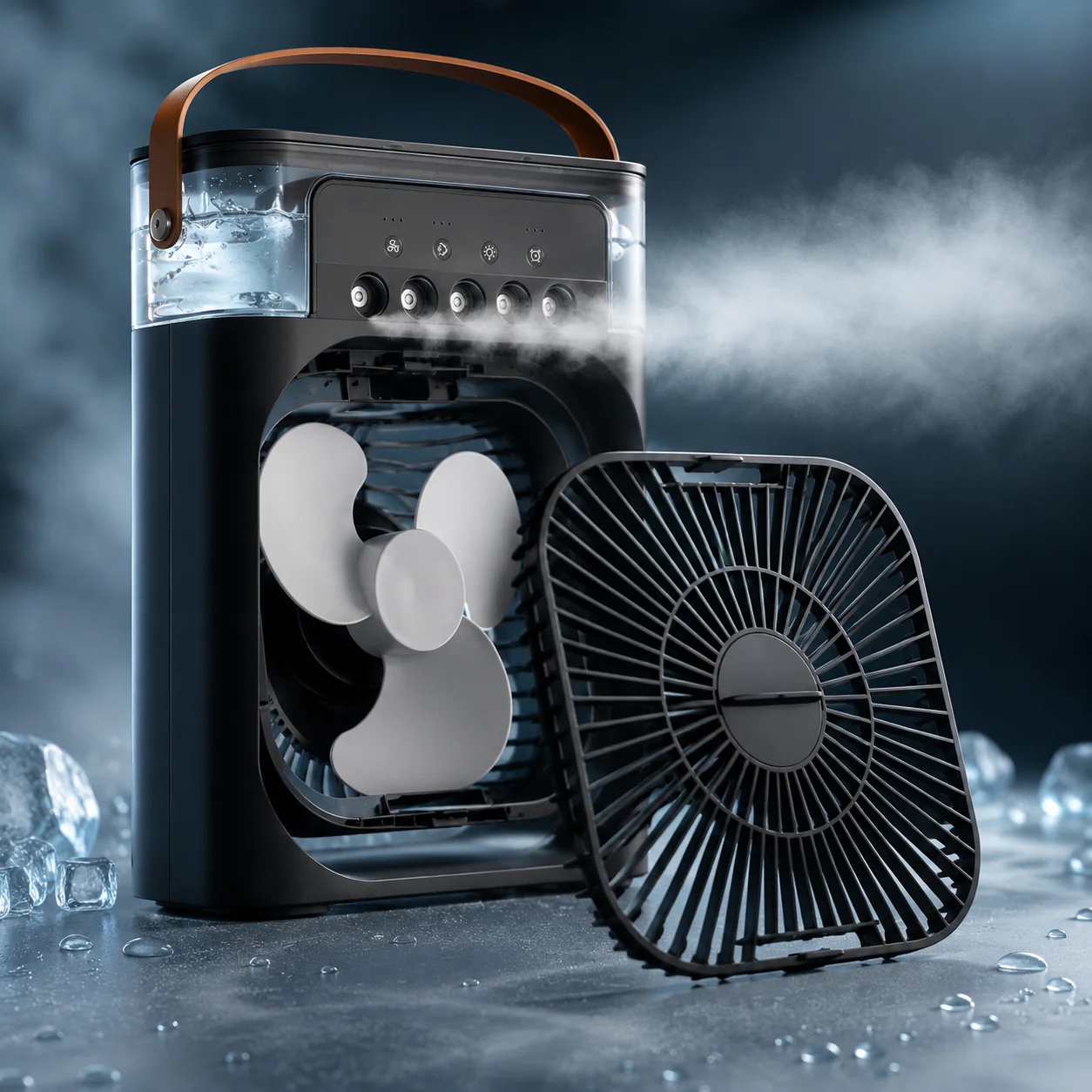 3-in-1 Portable Air Cooler with LED Night Light, USB Desktop Fan & Humidifier