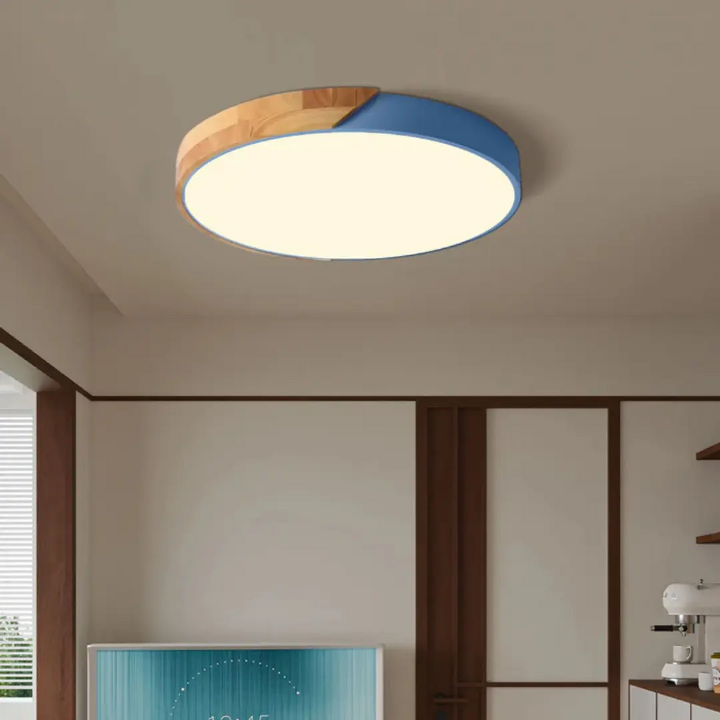 Scandinavian Wooden LED Ceiling Light Fixture – Modern Mount Design