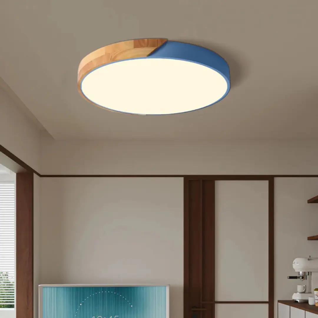 Scandinavian Wooden LED Ceiling Light Fixture – Modern Mount Design