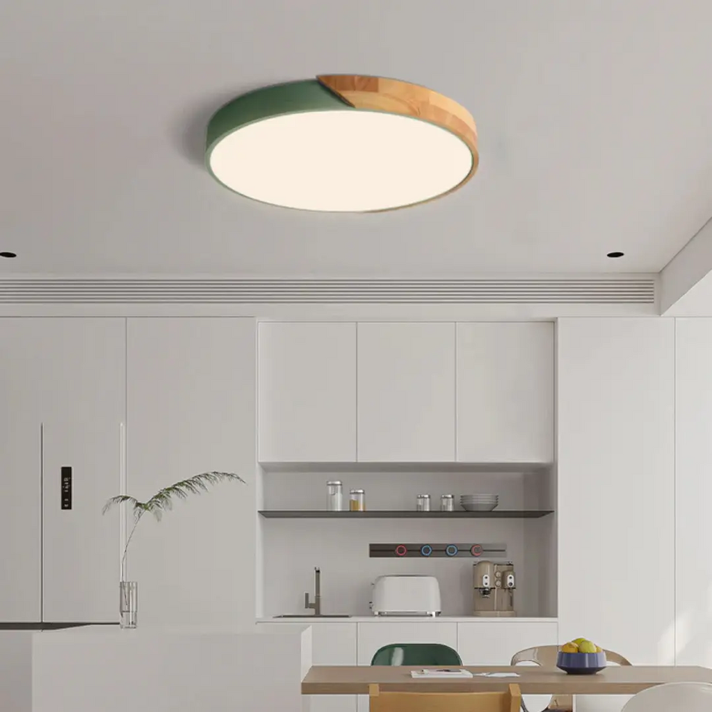 Scandinavian Wooden LED Ceiling Light Fixture – Modern Mount Design