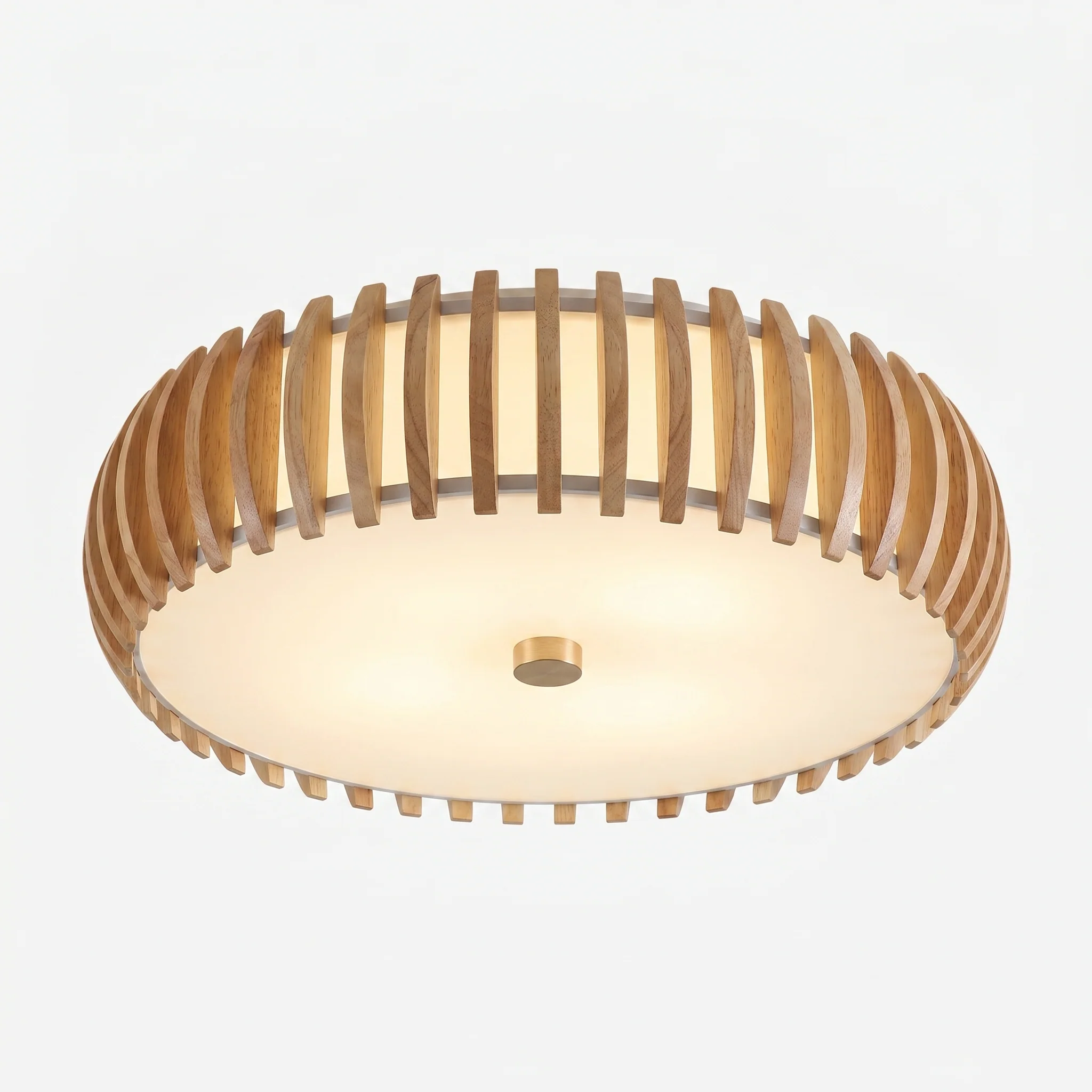 Elegant Wood Ceiling Light with Circular Design