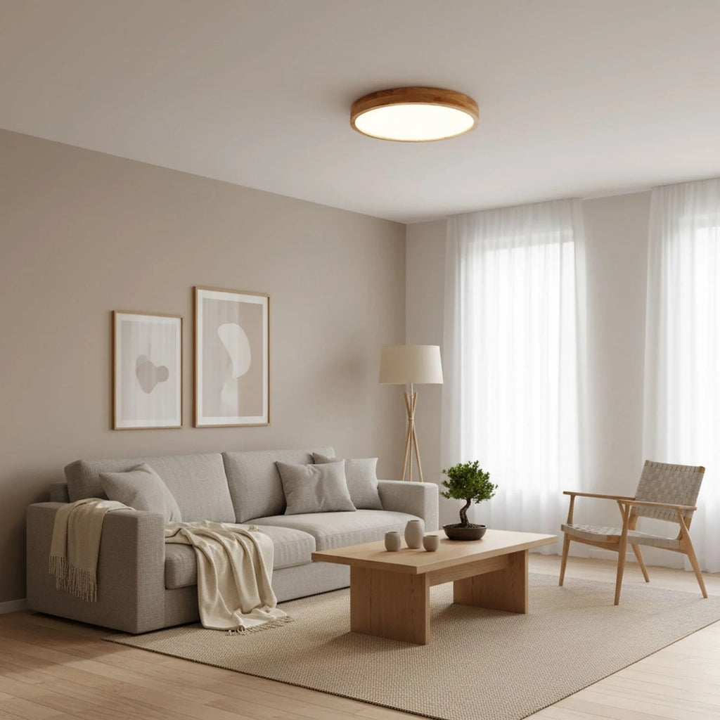 Scandinavian Wooden LED Ceiling Light Fixture – Modern Mount Design