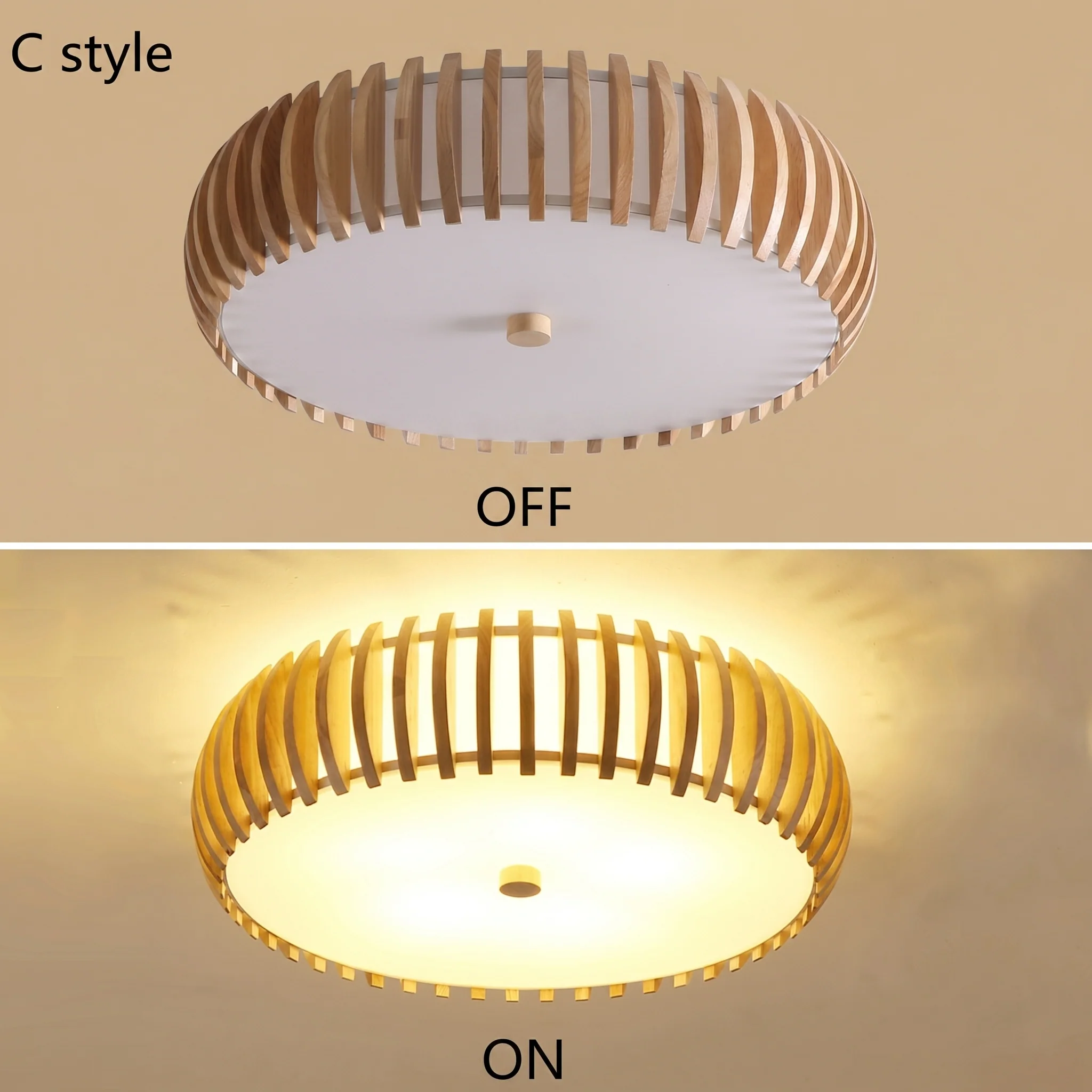 Elegant Wood Ceiling Light with Circular Design