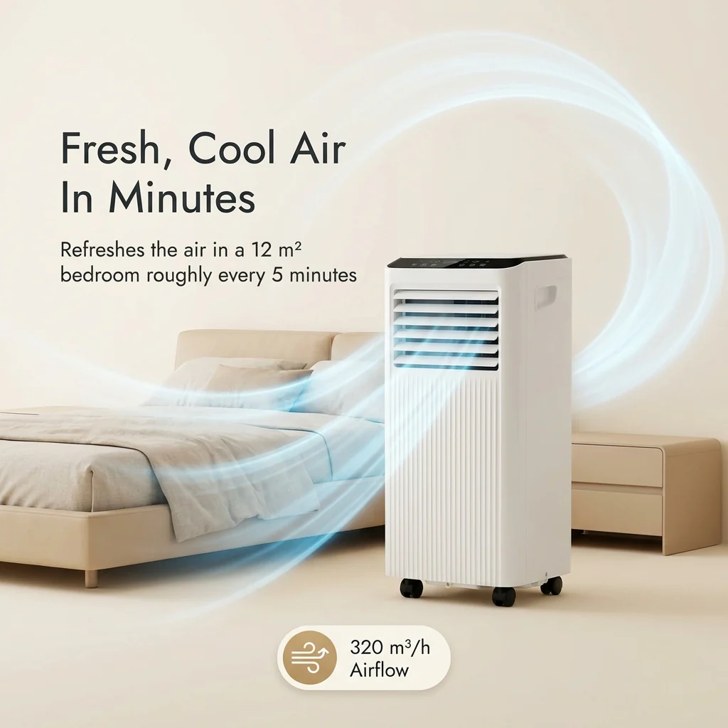 Air Con Unit 9000 BTU – Portable Air Conditioner & Dehumidifier with Window Kit
