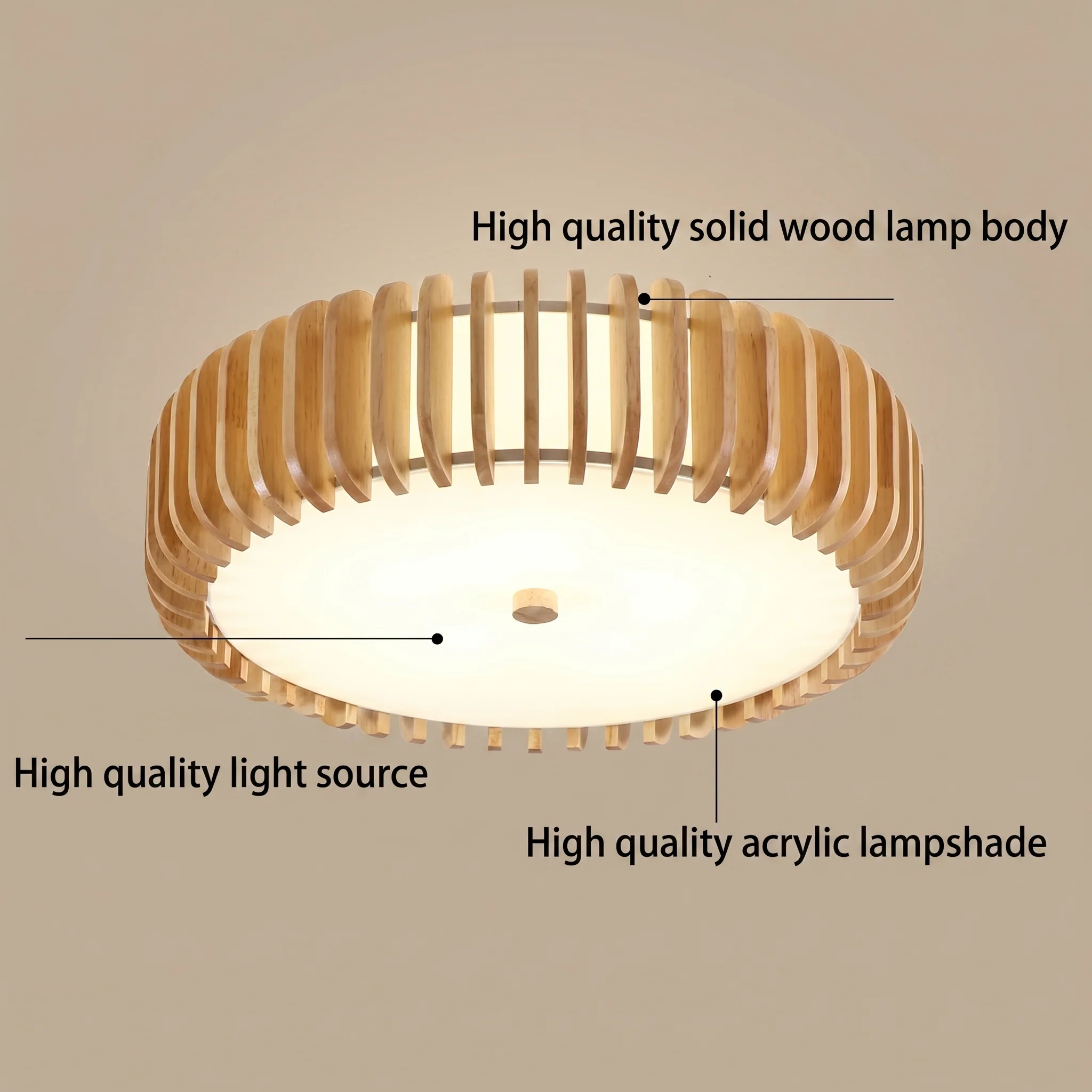 Elegant Wood Ceiling Light with Circular Design