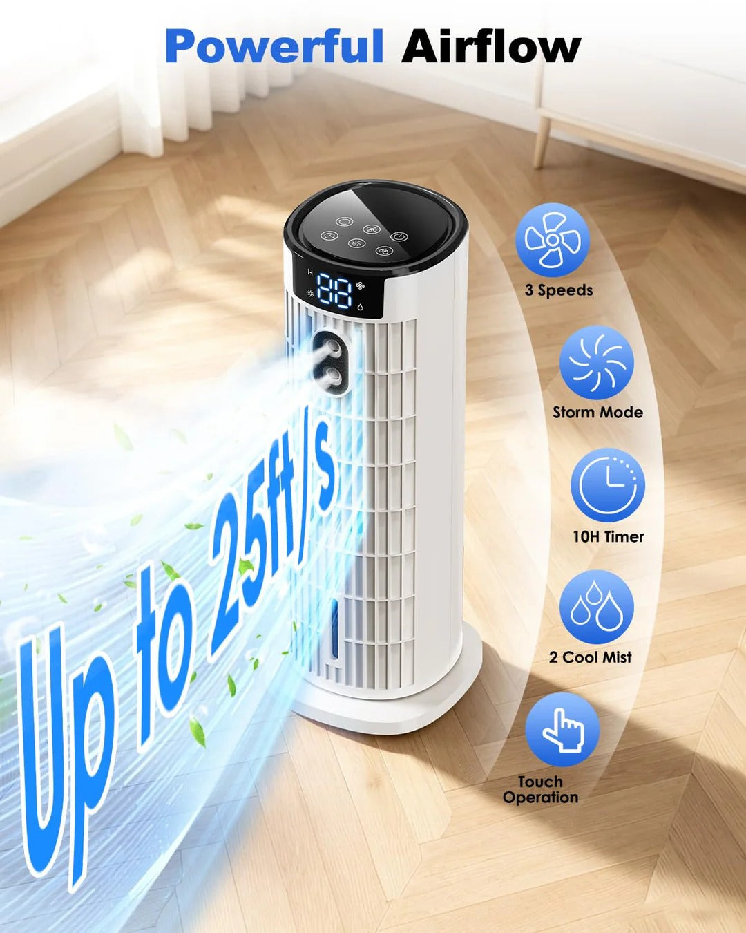 Portable 4-in-1 Room Cooler with Remote Control and Timer