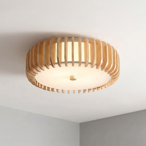Elegant Wood Ceiling Light with Circular Design