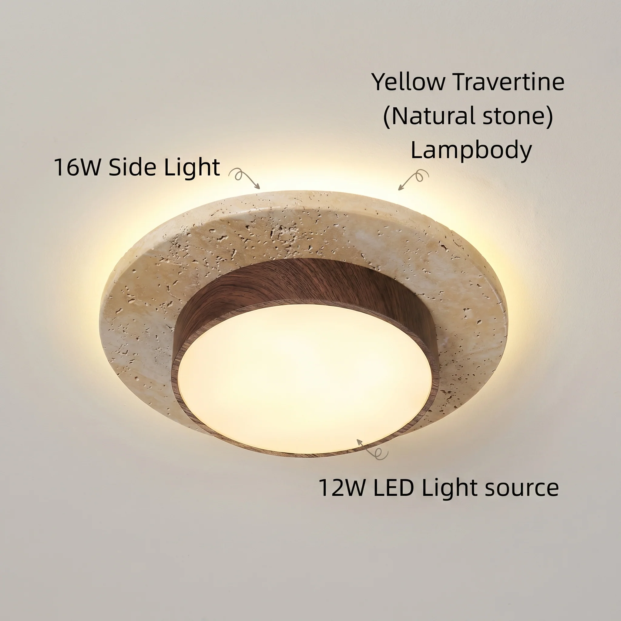 Nordic Wood LED Flush Mount Ceiling Light