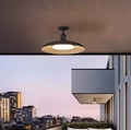 Outdoor Waterproof Ceiling Light IP65 | Black Round Semi Flush Mount Fixture for Patio Porch Lighting