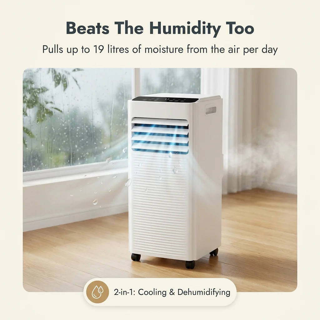 Air Con Unit 9000 BTU – Portable Air Conditioner & Dehumidifier with Window Kit