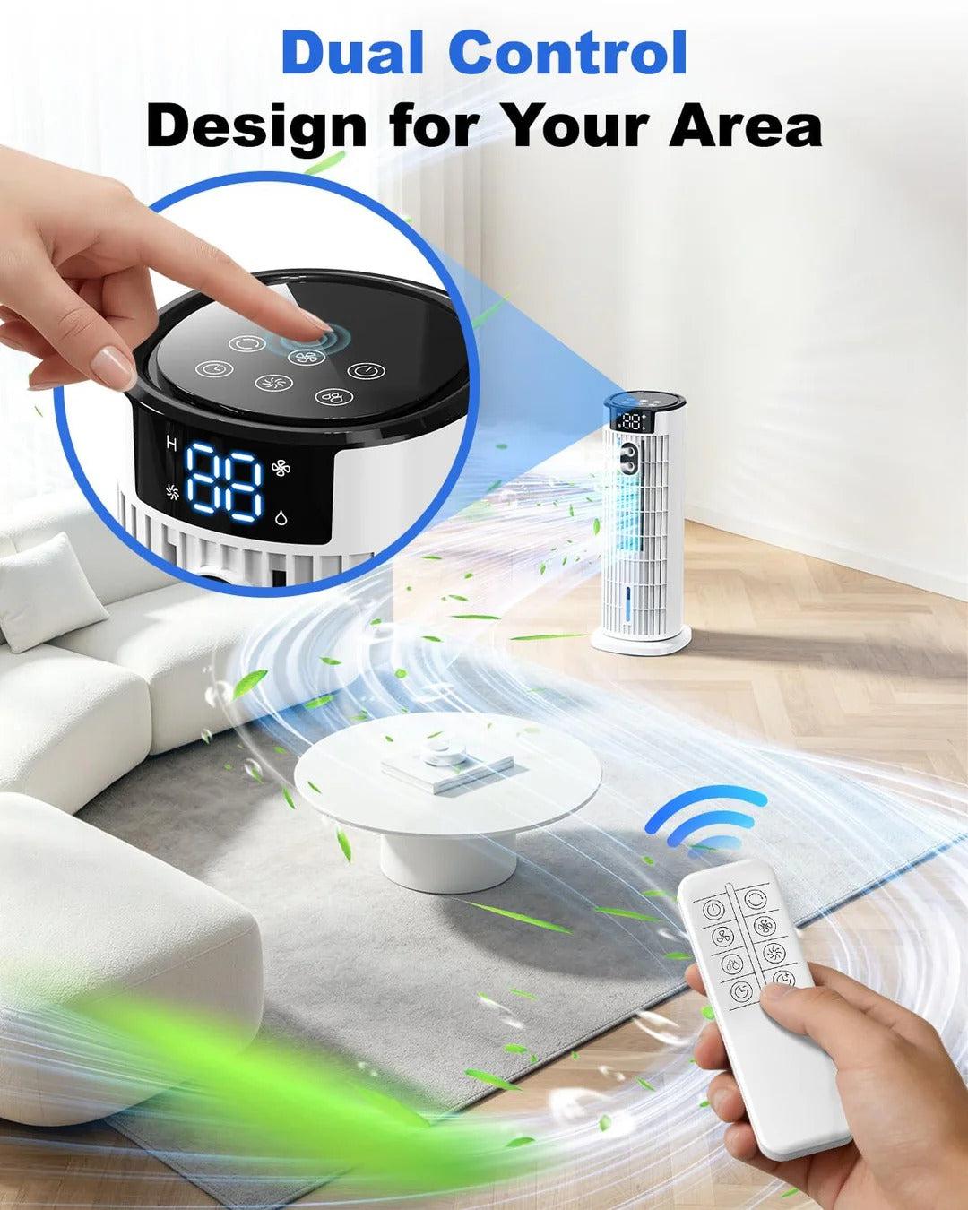 Portable 4-in-1 Room Cooler with Remote Control and Timer