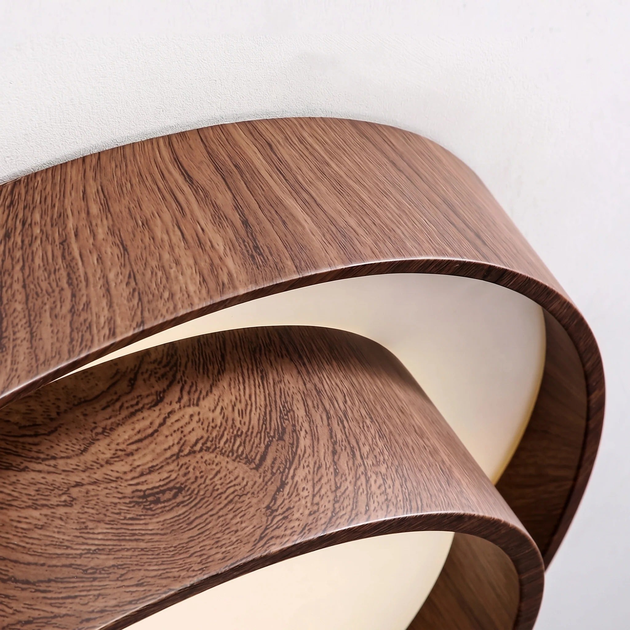 Nordic Walnut Grain LED Flush Mount Ceiling Light
